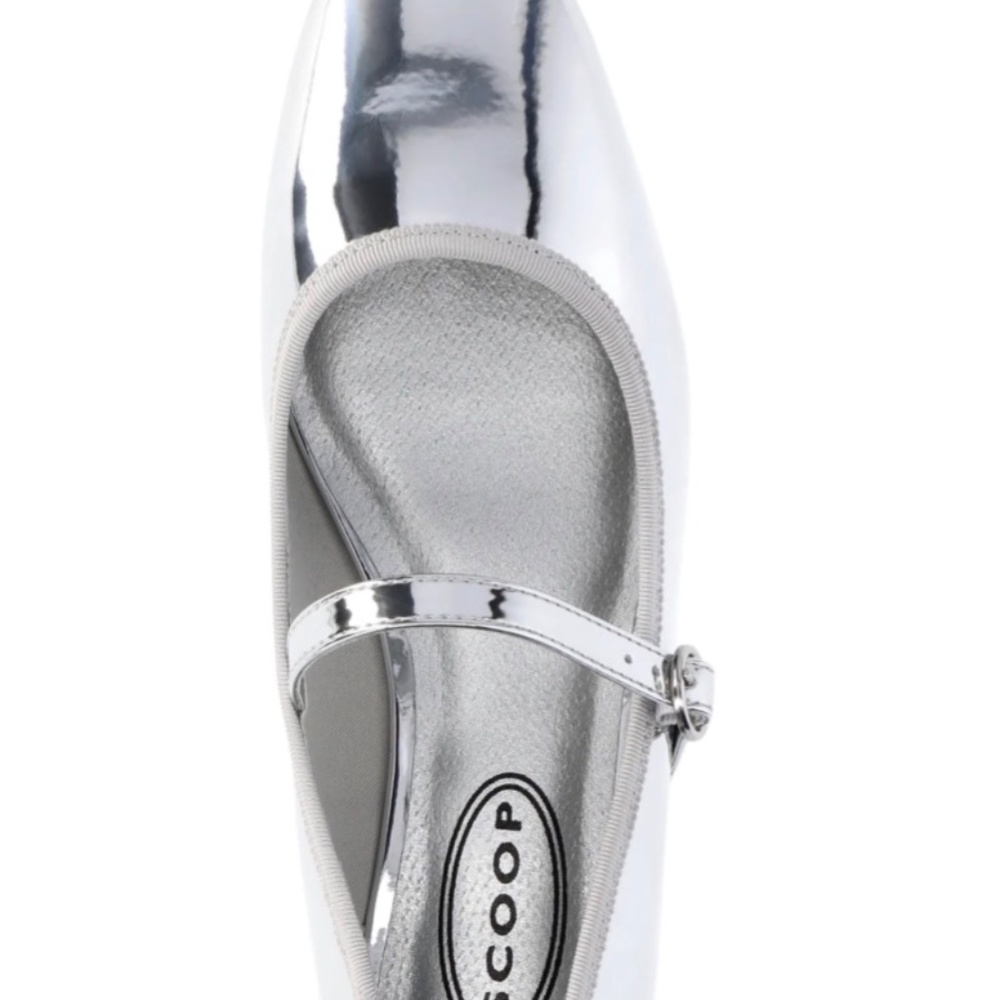 Scoop NYC Silver Mary Jane Flats - Picture 3 of 4